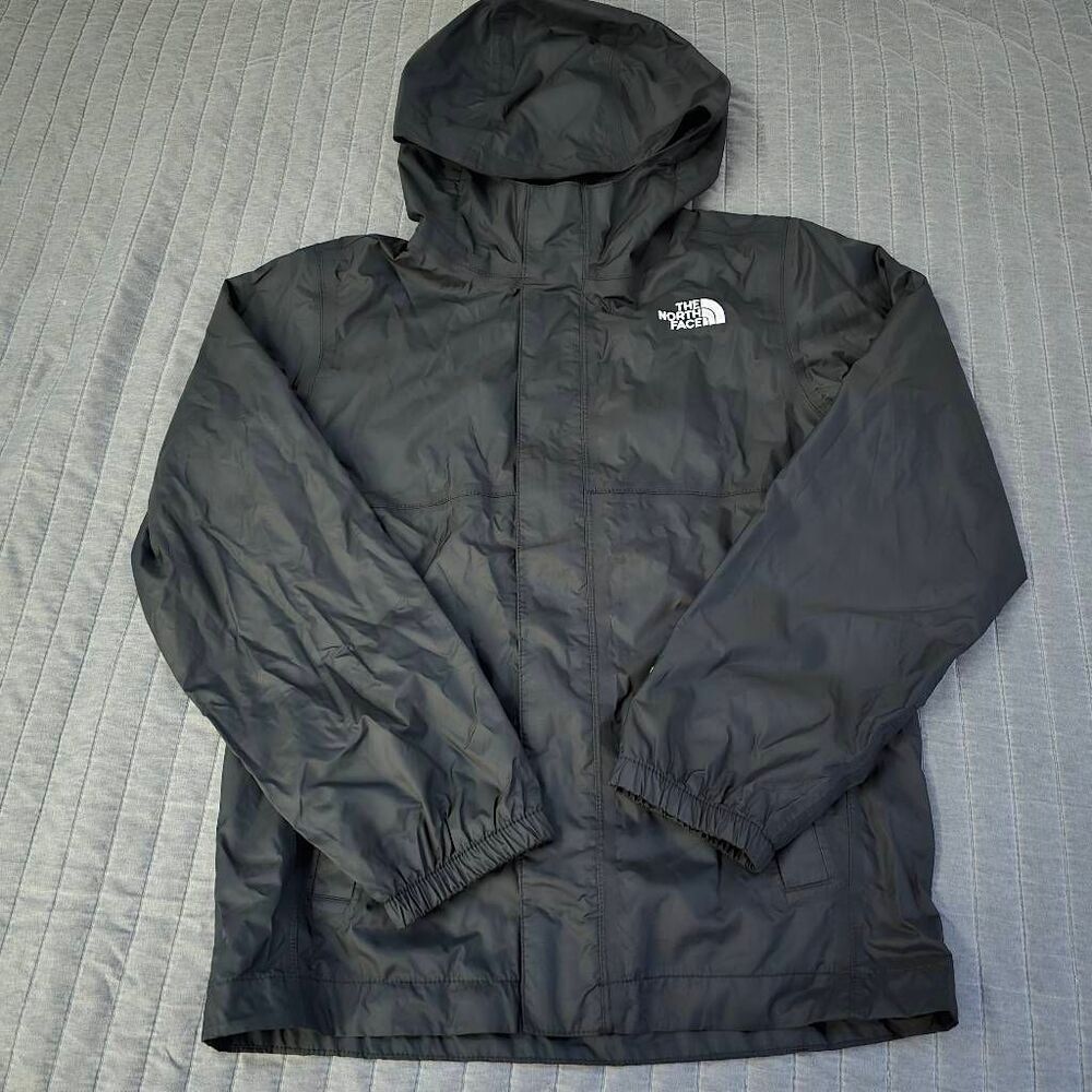 The North Face Boys Medium 10/12 Black DryVent Waterproof Rain Jacket Hooded